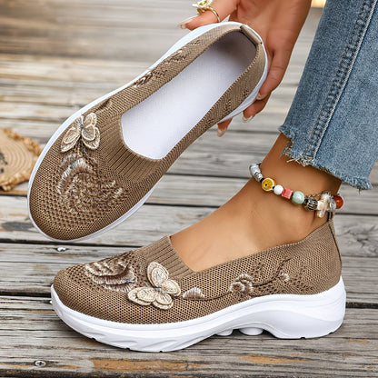 Valerie | Butterfly Knit Slip On Shoes