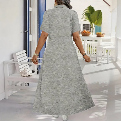 Uvelisse | Zip Collar Casual Maxi Dress