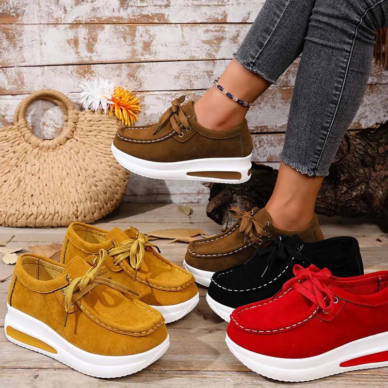 Uma | Cushioned Platform Lace Up Shoes