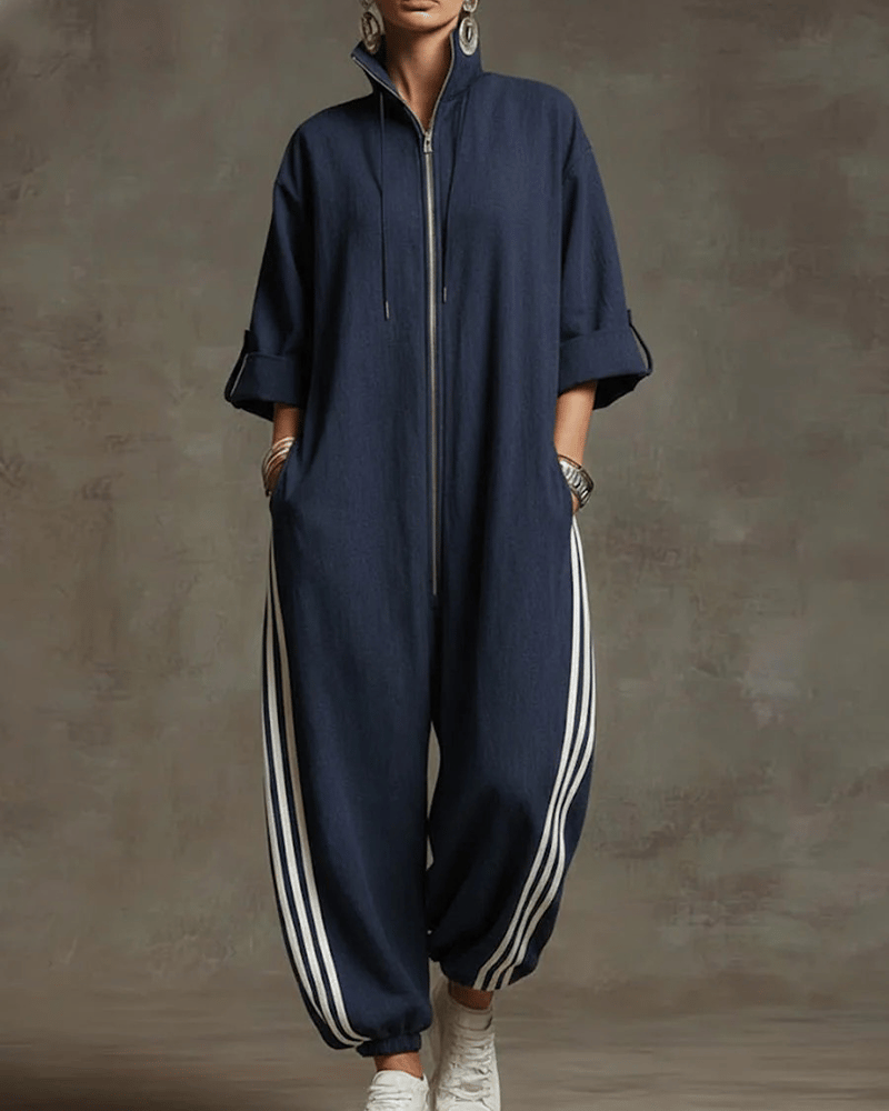 Zylarenne | Zip Front Oversized Jumpsuit