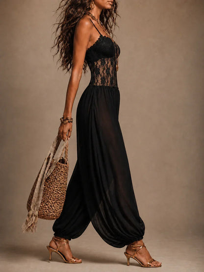 Virelai | Elegant Lace Harem Jumpsuit