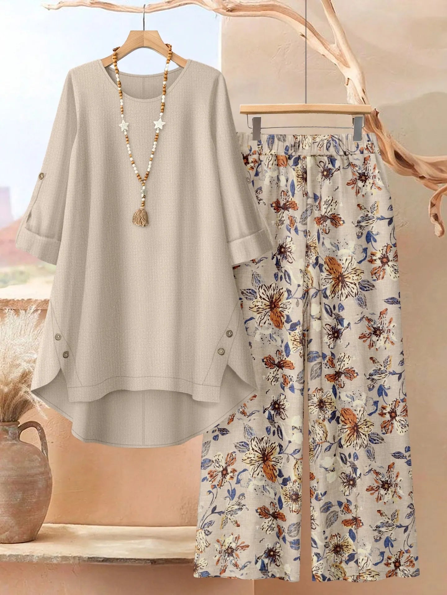 Brinella | Casual Tunic And Wide Leg Set