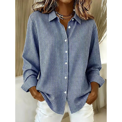 Maristelle | Classic Gingham Button Blouse