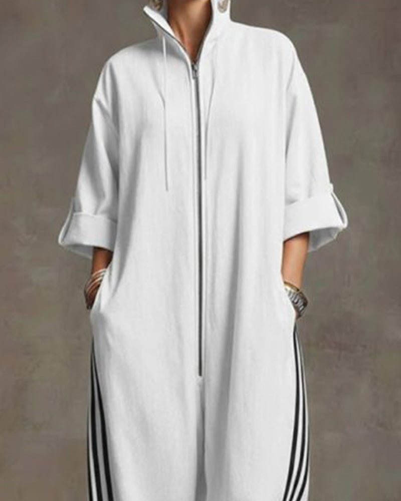 Zylarenne | Zip Front Oversized Jumpsuit