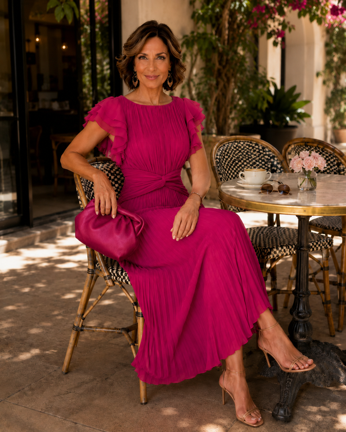 Odalina | Flowing Pleated Formal Maxi Dress