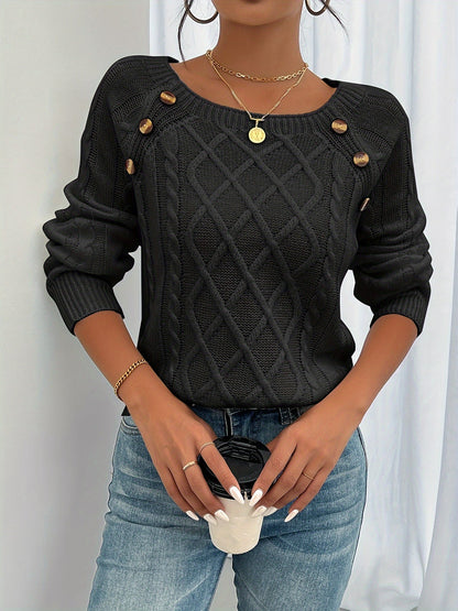 Corentine | Cable Knit Button Sweater
