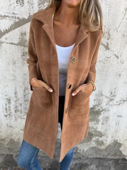 Florissa | Soft Touch Longline Button Coat