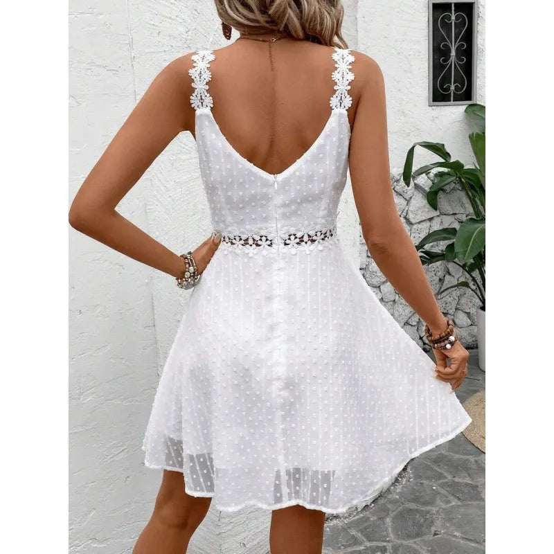 Delysia | Romantic Swiss Dot Mini Dress