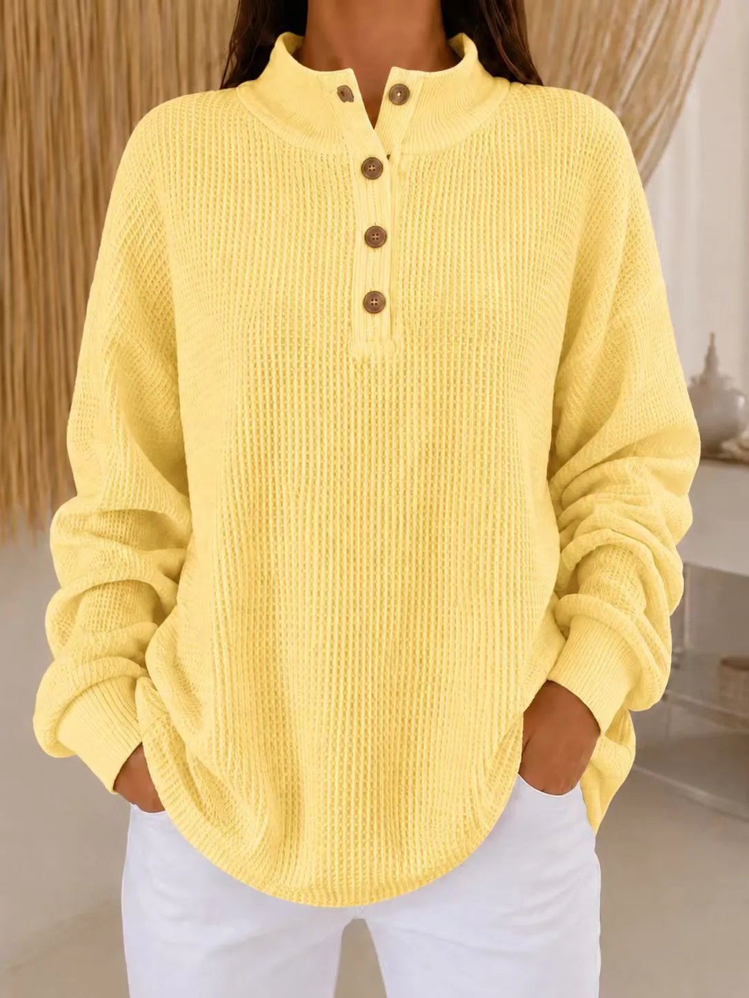 Nesta | Relaxed Mock Neck Knit Sweater