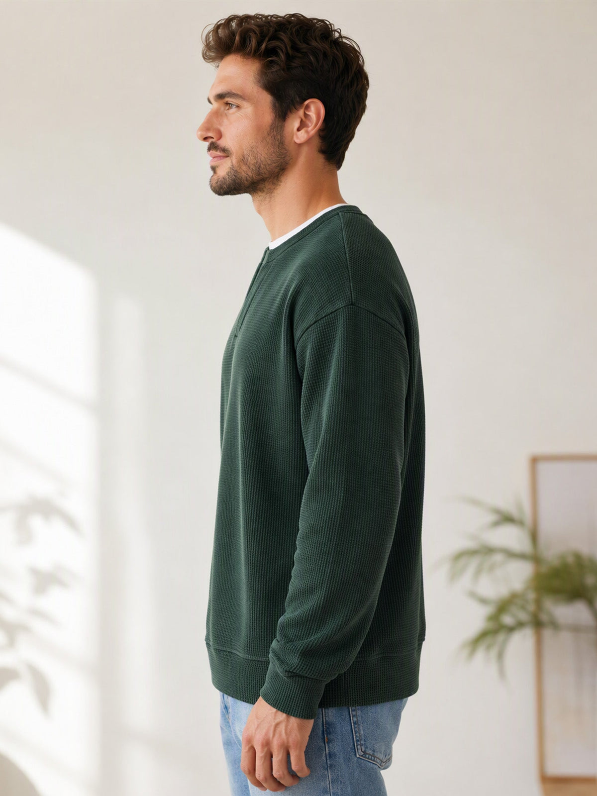 Theron | Textured Notch Neck Sweater