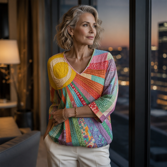 Avenora | Artistic Patchwork Blouse