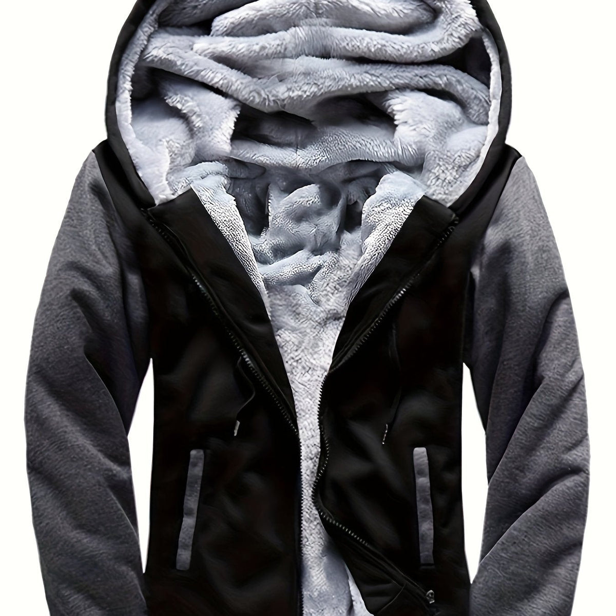 Quinlan | Plush Lined Zip Up Hooded Jacket