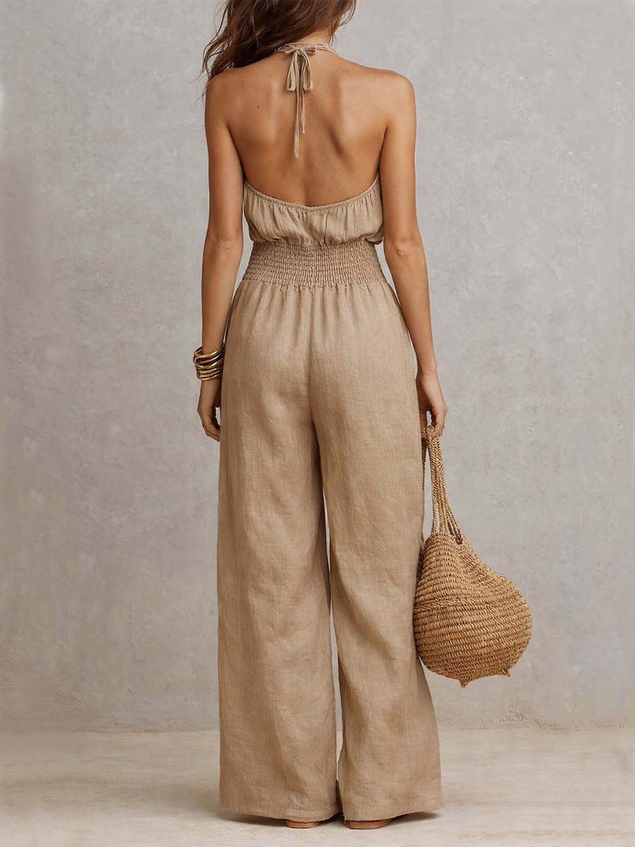 Brisea | Relaxed Linen Blend Jumpsuit