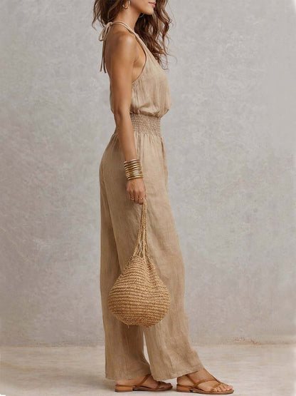 Brisea | Relaxed Linen Blend Jumpsuit