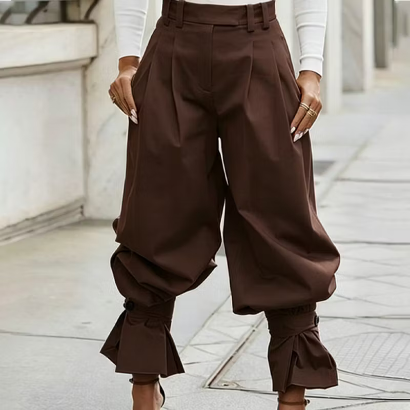 Dulcinea | High Waist Ruffle Hem Pants