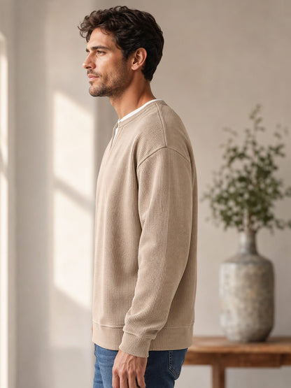 Theron | Textured Notch Neck Sweater