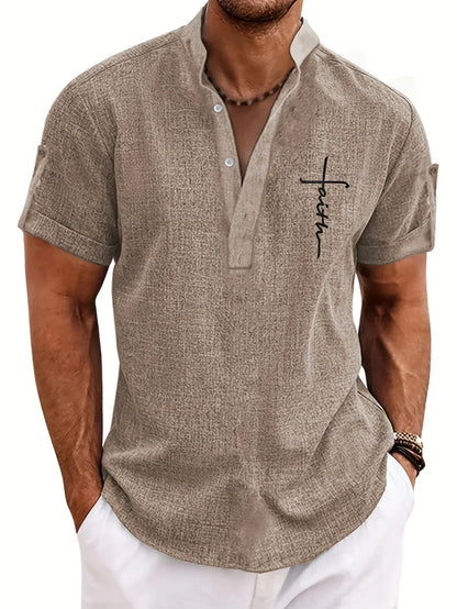 Tavrion | Henley Collar Casual Summer Shirt