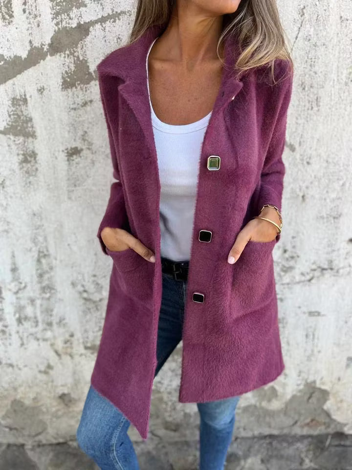 Florissa | Soft Touch Longline Button Coat