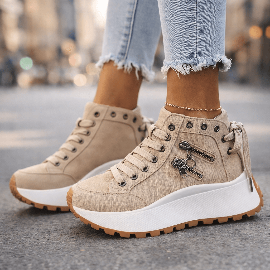 Veltrix | Zip Detail Platform High Top Sneakers
