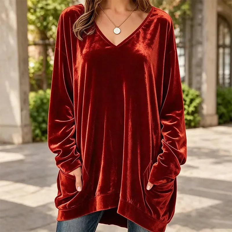 Novella | Soft Velvet Long Sleeve Tunic