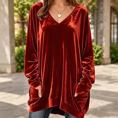Novella | Soft Velvet Long Sleeve Tunic
