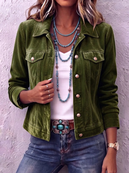 Coriselle | Casual Velvet Button Jacket