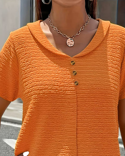 Mirelynn | Textured Button Detail Blouse