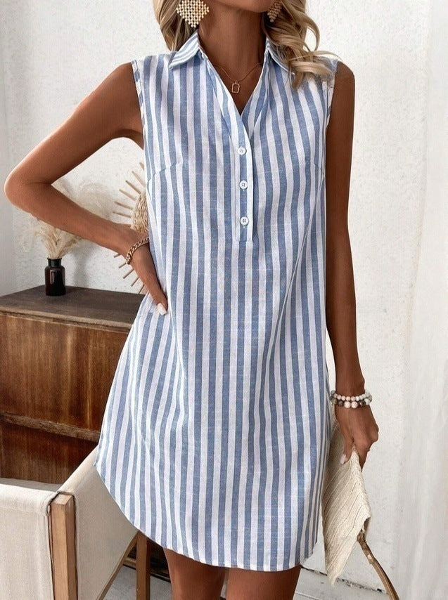 Sylvie | Collared Stripe Mini Dress