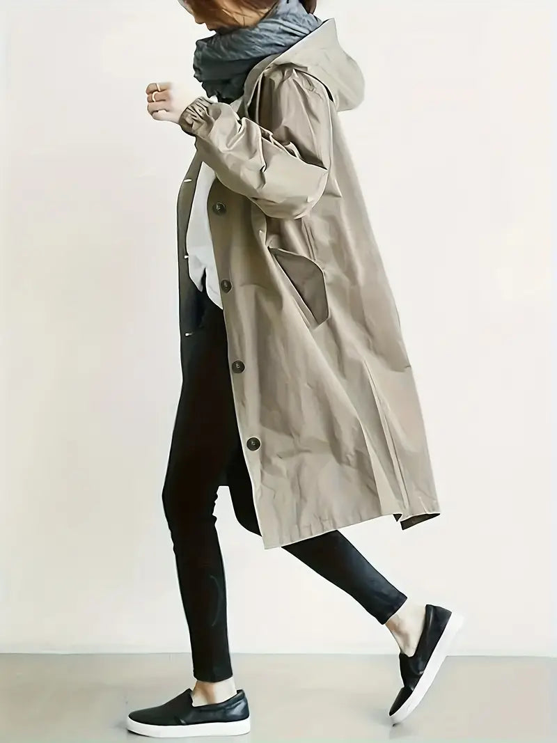 Francine | Button Front Hooded Jacket