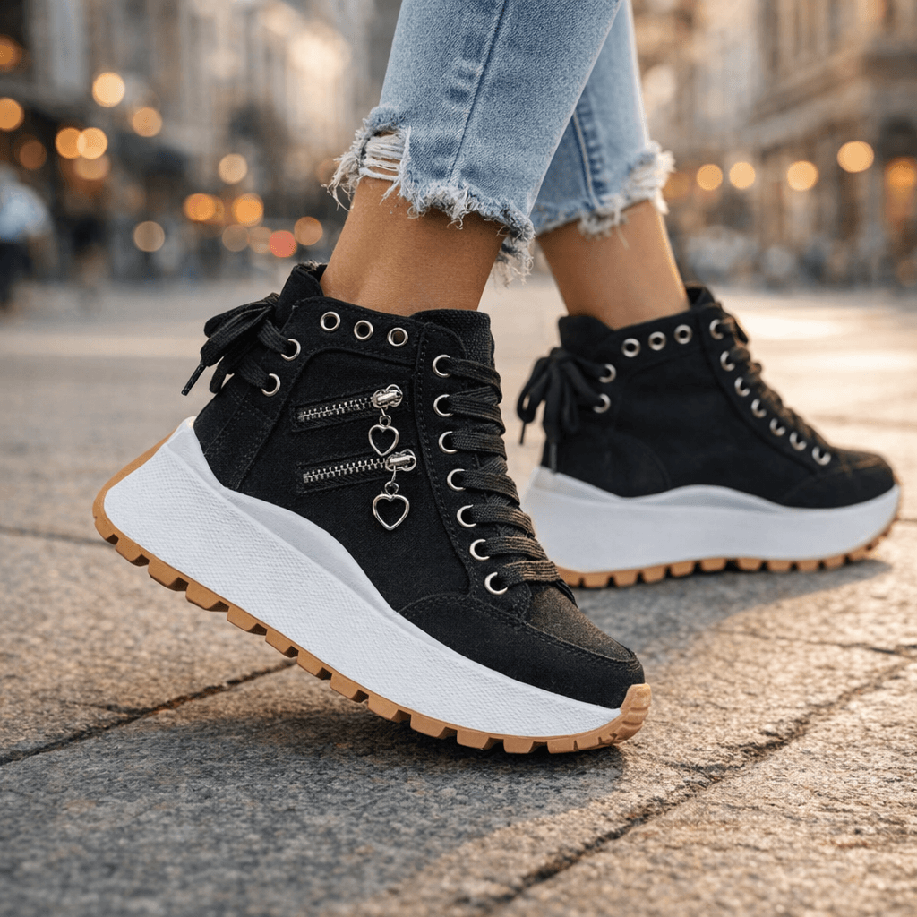 Veltrix | Zip Detail Platform High Top Sneakers