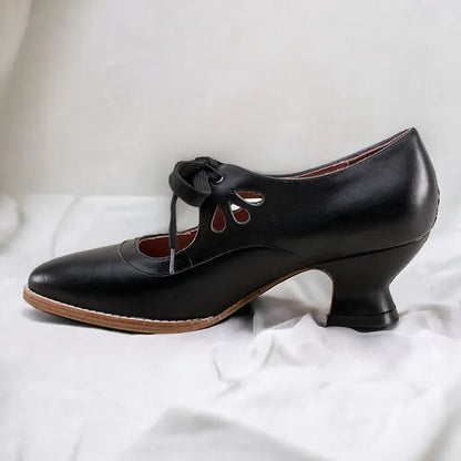 Brionette | Elegant Cutout Block Heel Pumps