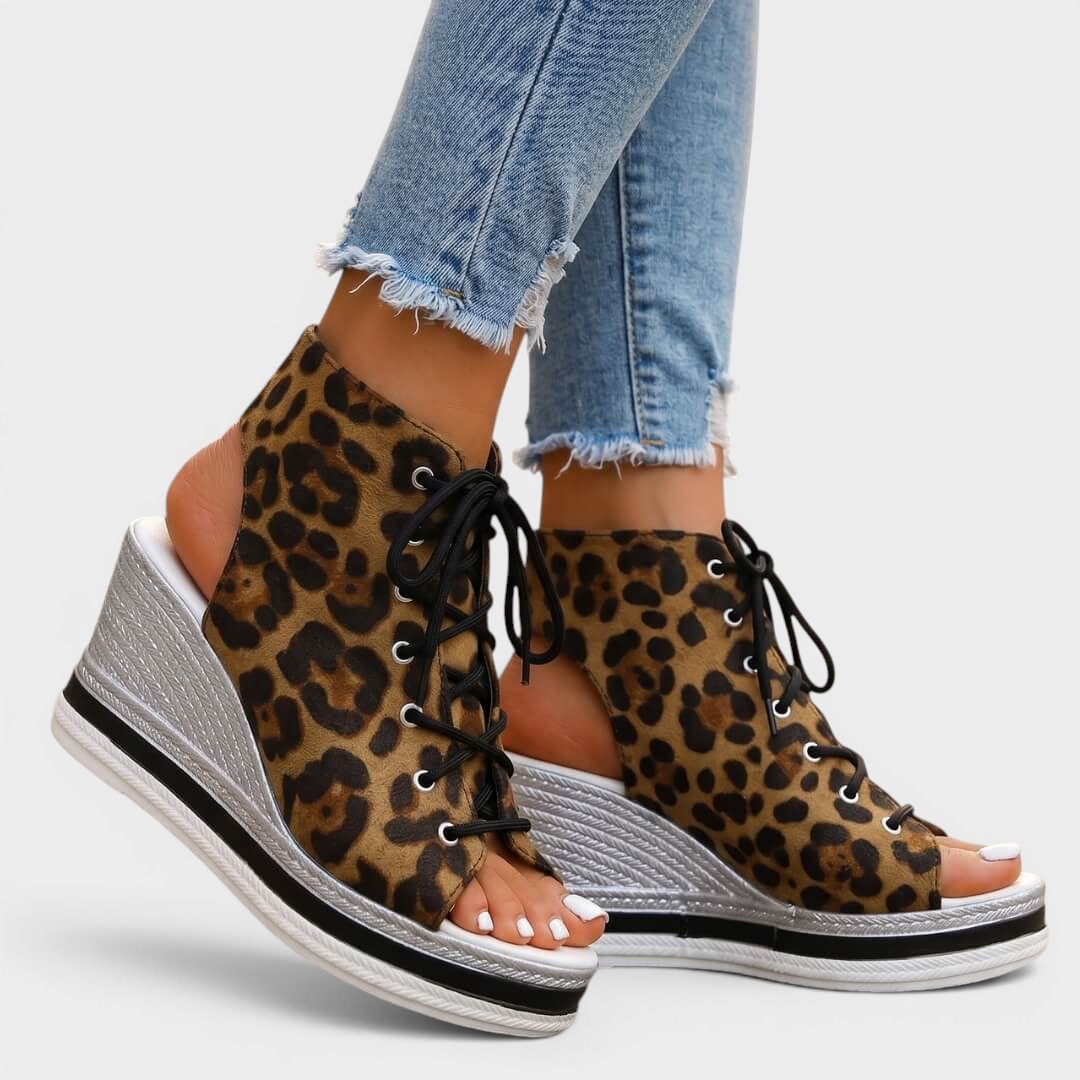 Seloria | Lace Up Platform Wedge Sandals
