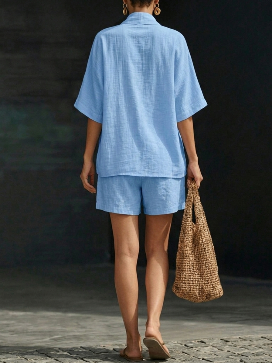 Yvaine | Minimalist Linen Blend Two Piece Set