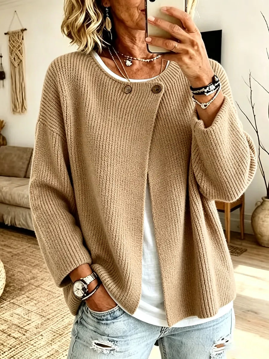 Kallie | Relaxed Button Detail Knit Cardigan