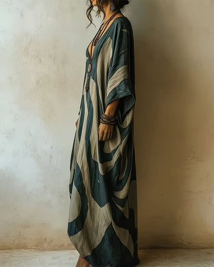 Aurevina | Abstract Oversized Maxi Dress
