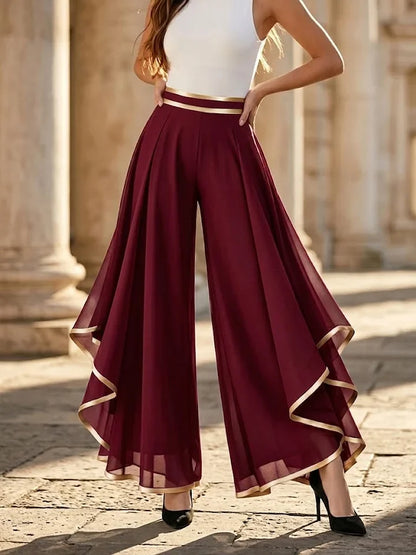 Elyssia | Chiffon Flare Trouser Pants