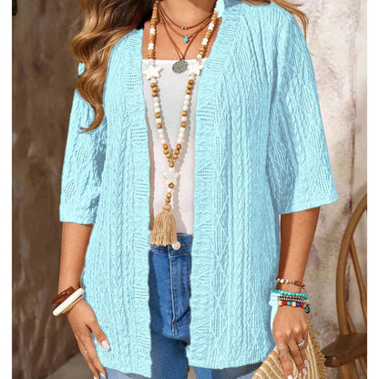 Queniva | Open Front Layered Cardigan Set