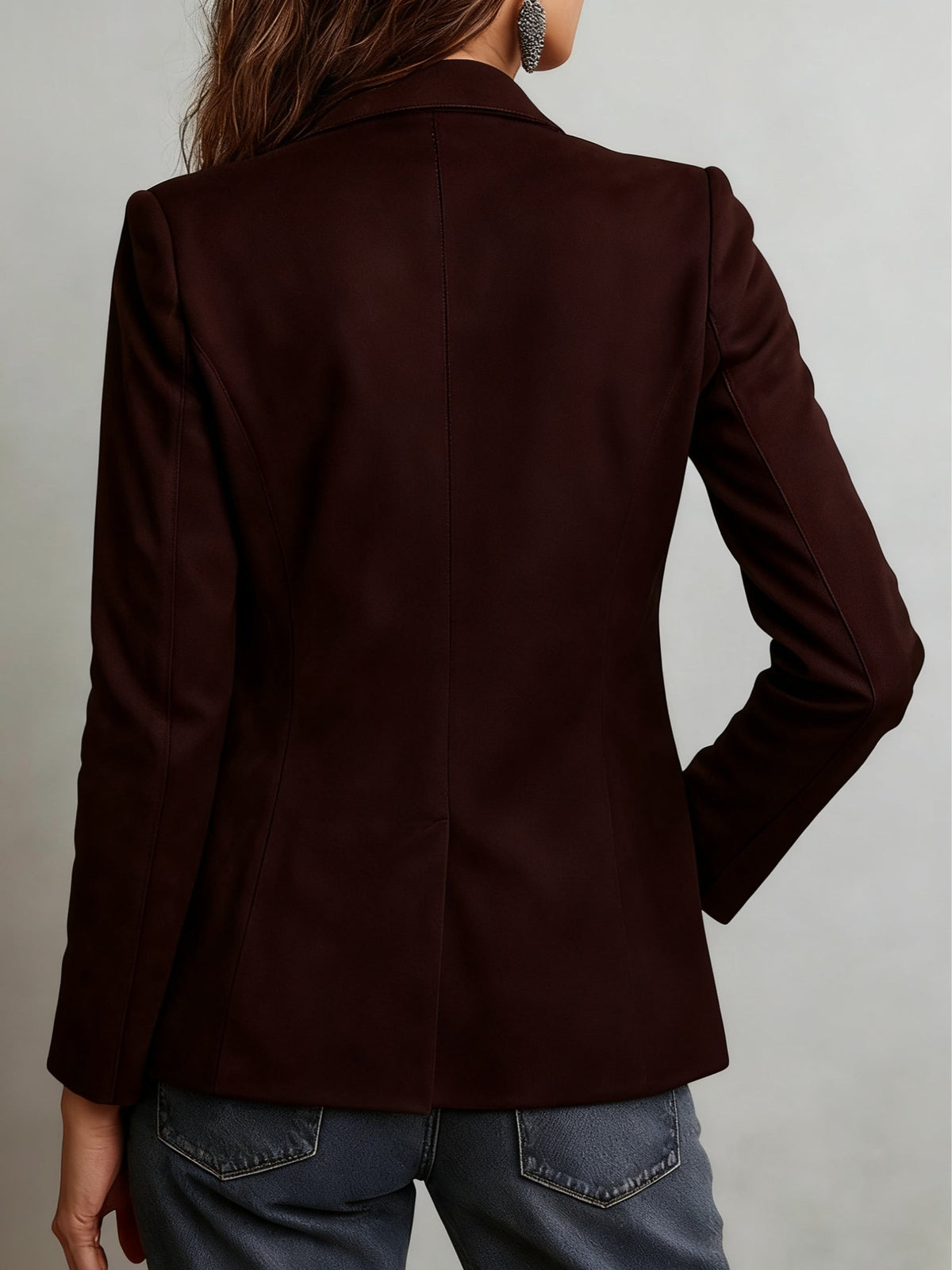 Thalassa | Structured Suede Button Blazer