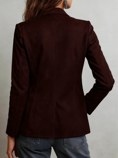 Thalassa | Structured Suede Button Blazer