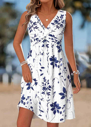 Maristella | Sleeveless Botanical Print Dress
