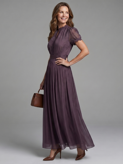 Corvelina | Puff Sleeve Gathered Maxi Dress