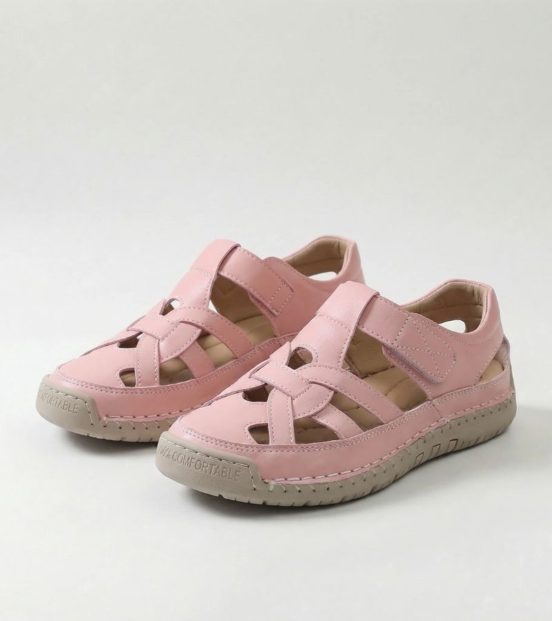 Rosa | Leather Cutout Closed Toe Casual Sandals