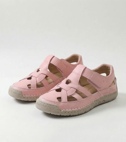 Rosa | Leather Cutout Closed Toe Casual Sandals