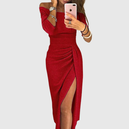 Zarellia | Elegant Side Slit Midi Dress
