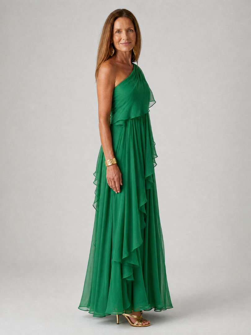 Lavinelle | Pleated One Shoulder Formal Gown