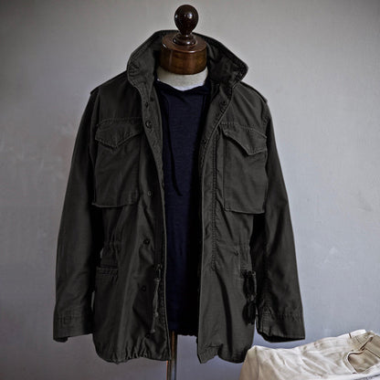Halvex | Relaxed Fit Khaki Army Cargo Zip-Up Field Jacket