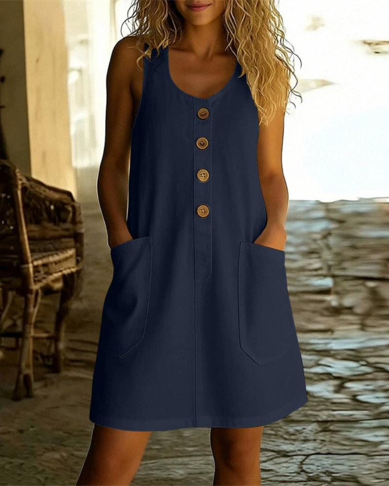 Aurellia | Button Front Pocket Mini Dress