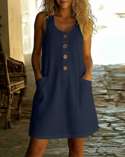 Aurellia | Button Front Pocket Mini Dress