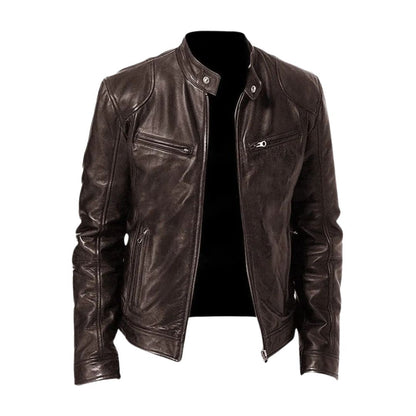 Oberon | Slim Fit Zip Front Biker Jacket