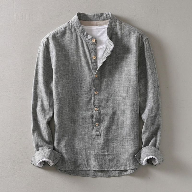 Lucien | Stand Collar Button Shirt